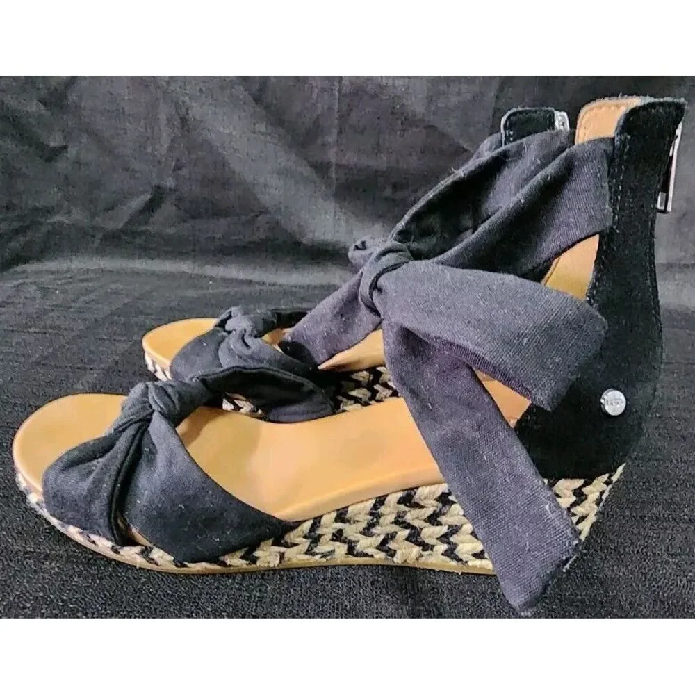 UGG Sandal Yarrow Platform‎ Wedge Black Women's 9